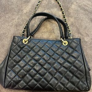 Italian genuine black quilted leather purse. Made in Italy 🇮🇹